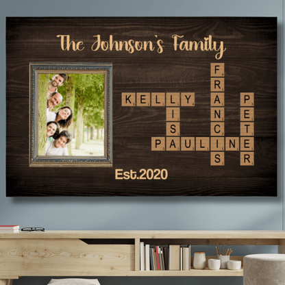 Family Crossword Puzzle Art Created In A Moment - Personalized Canvas