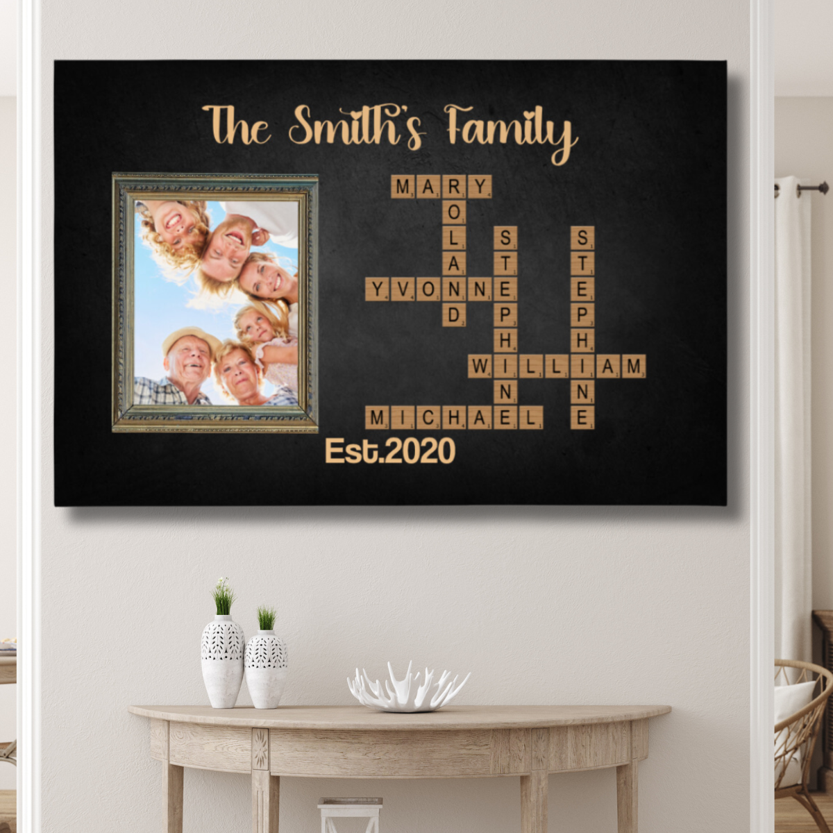 Family Crossword Puzzle Art Created In A Moment - Personalized Canvas