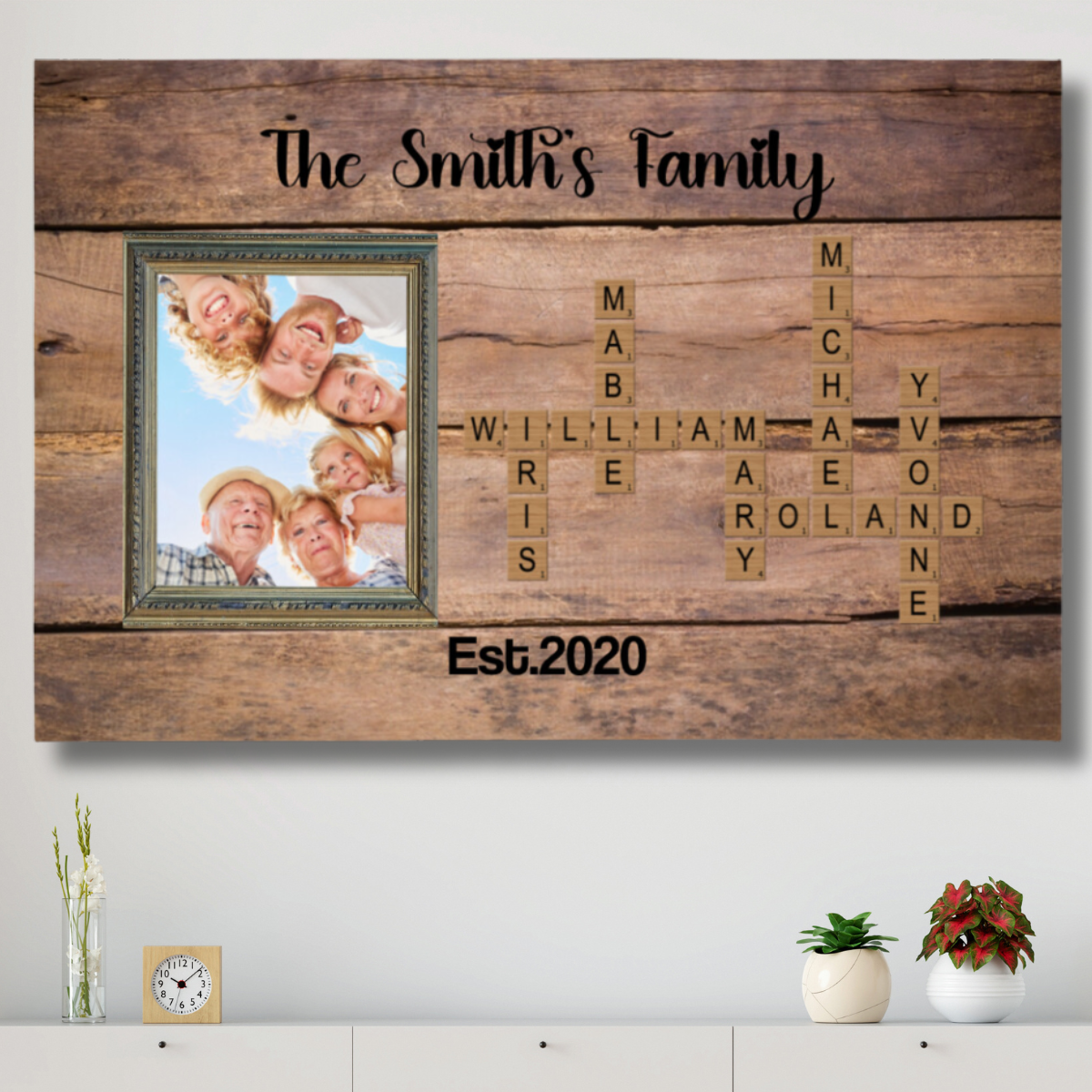 Family Crossword Puzzle Art Created In A Moment - Personalized Canvas