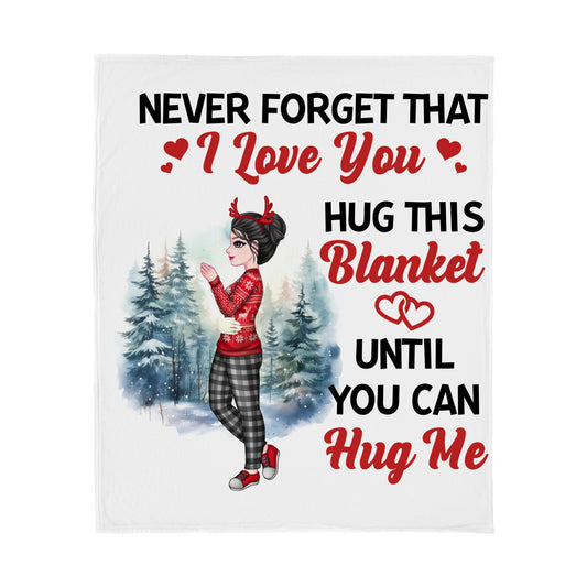 Personalized Never Forget That I love You Jersey Fleece Blanket For Couple