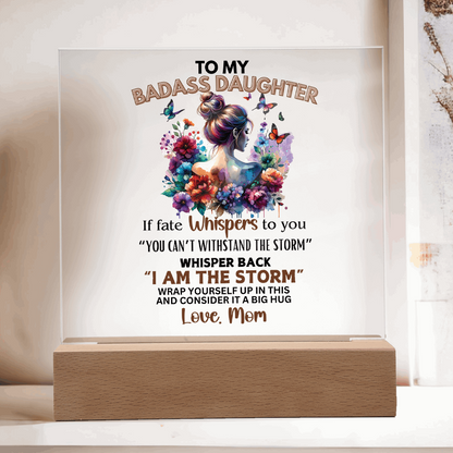 To My Badass Daughter/ Granddaughter Beautiful Acrylic Night Light