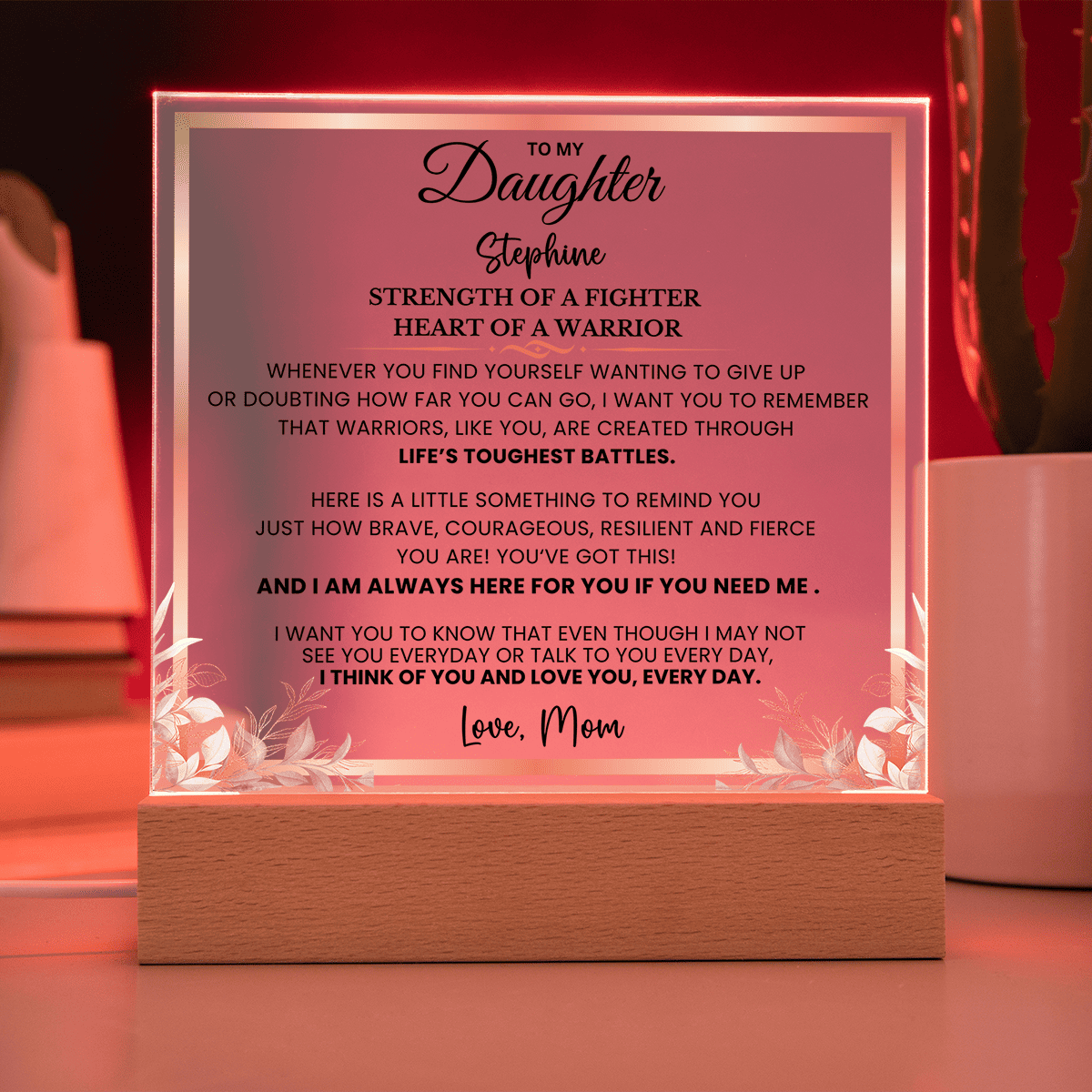 Strength & Heart: Encouraging Night Light for Daughters