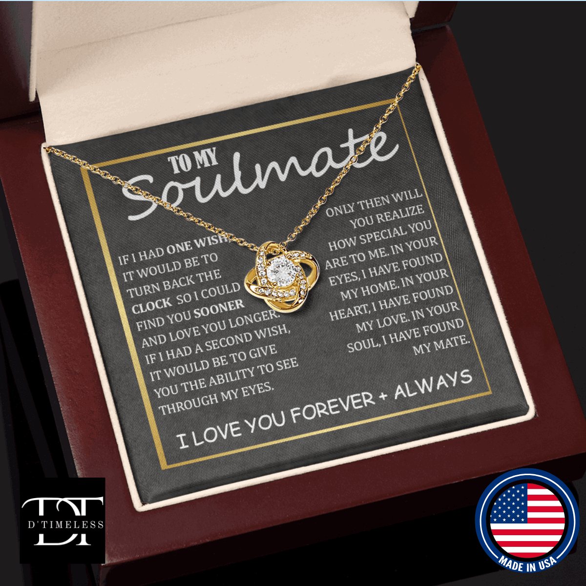 Soulmate - My Home Love Knot Necklace ShineOn Fulfillment