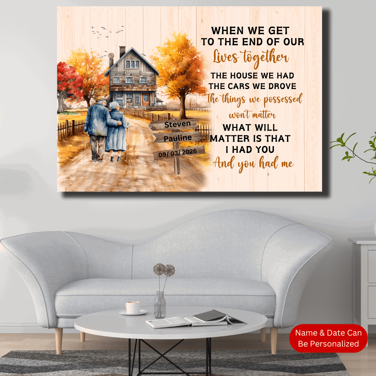 Cherished Memories Couple Personalized Canvas