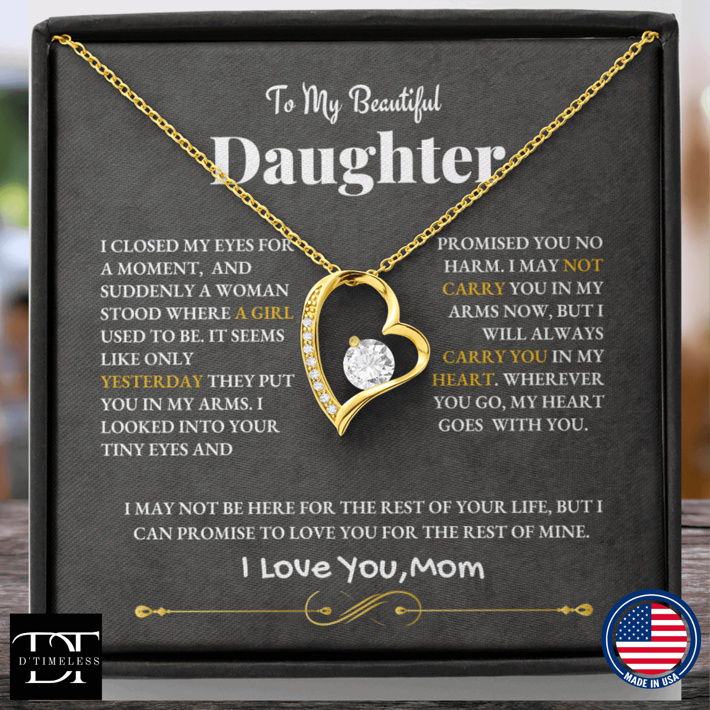 To My Daughter - Always Carry You in My  Heart ShineOn Fulfillment