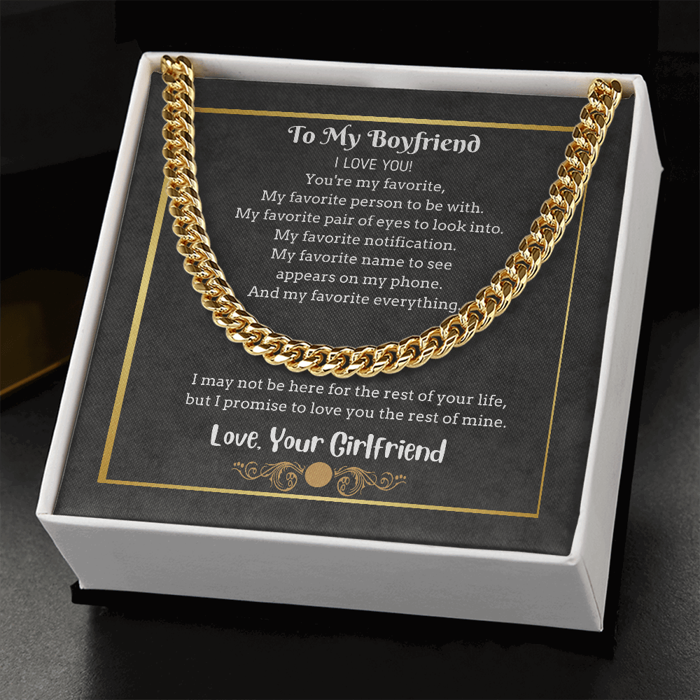 My Boyfriend You're My Favorite Cuban Link Chain ShineOn Fulfillment