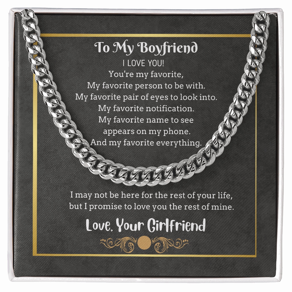 My Boyfriend You're My Favorite Cuban Link Chain ShineOn Fulfillment