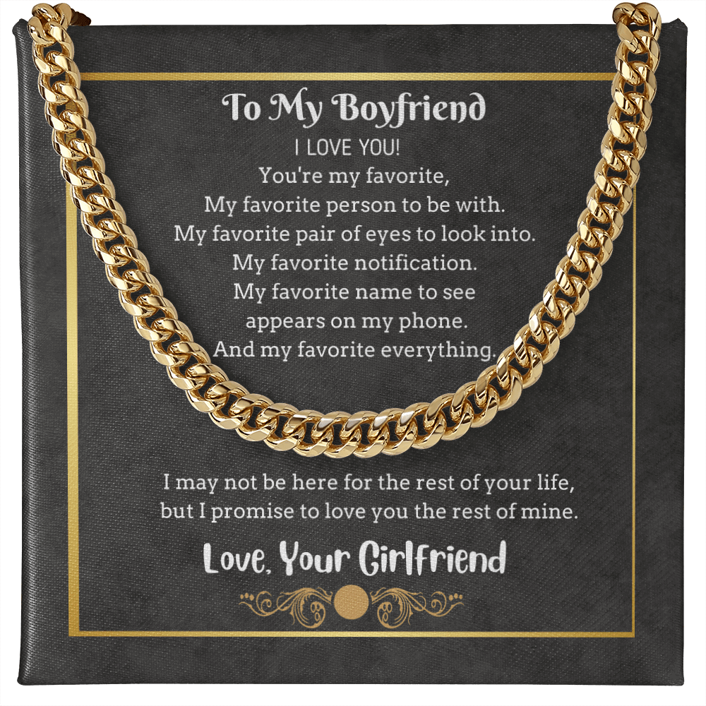 My Boyfriend You're My Favorite Cuban Link Chain ShineOn Fulfillment