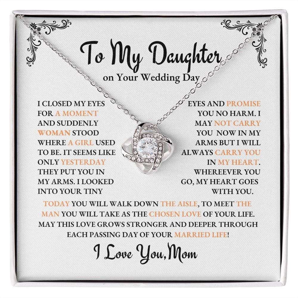 Daughter-My Heart Goes With You - Love Knot Necklace ShineOn Fulfillment