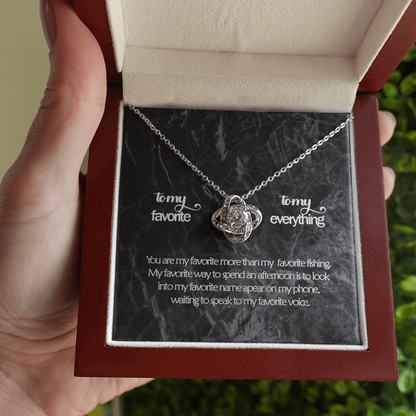 To My Favorite Love Knot Necklace ShineOn Fulfillment