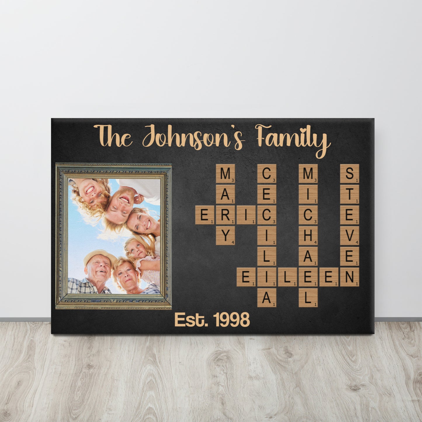 Family Crossword Puzzle Art Created In A Moment - Personalized Canvas