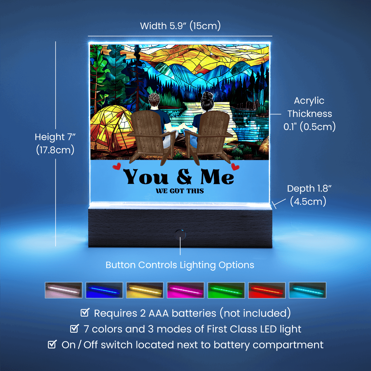 You & Me We Got This - Personalized Acrylic With LED Lighting