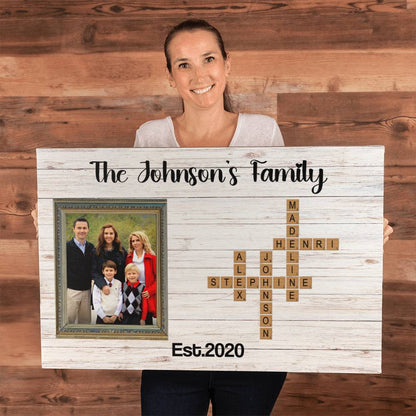 Family Crossword Puzzle Art Created In A Moment - Personalized Canvas