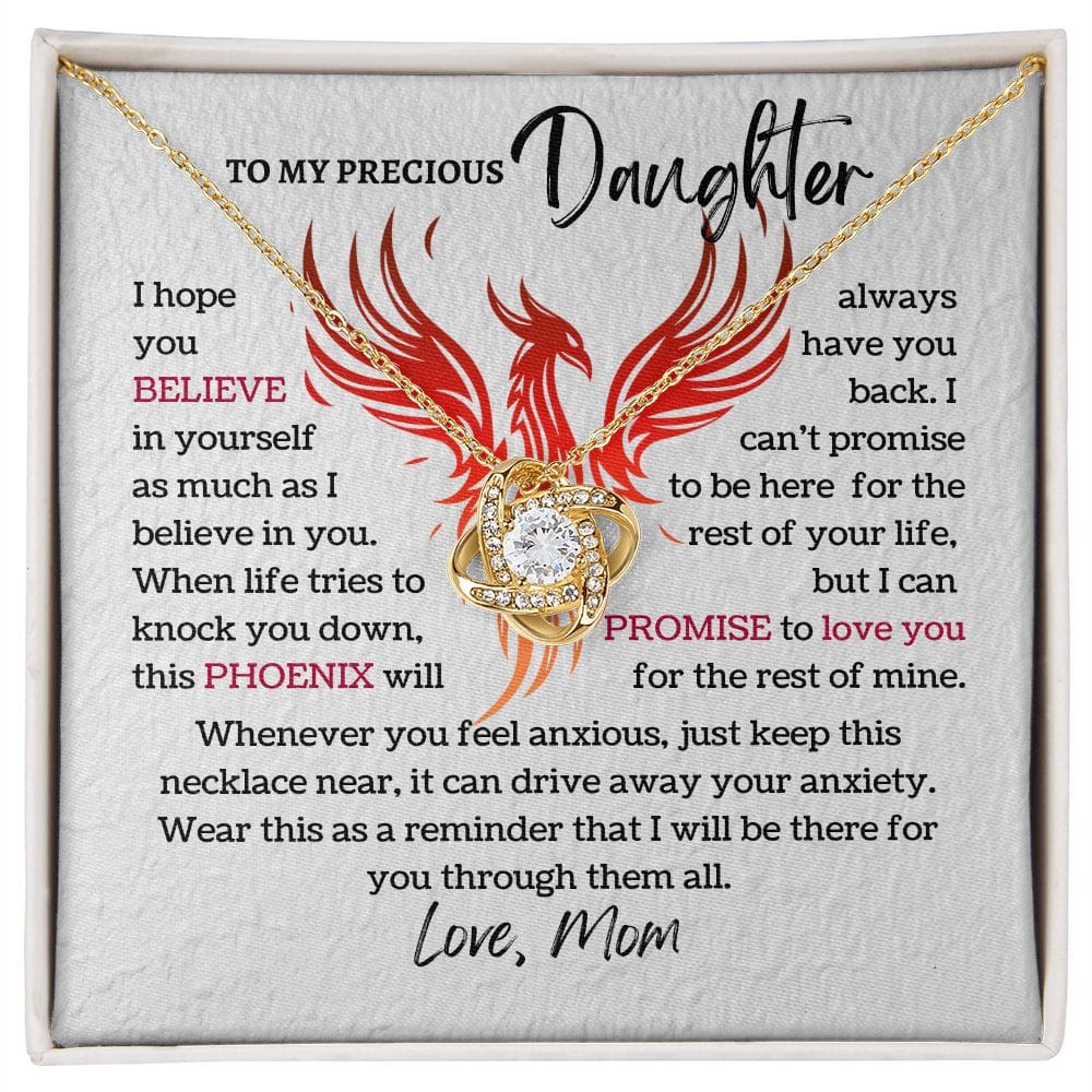 Daughter - Believe In Yourself Love Knot Necklace ShineOn Fulfillment