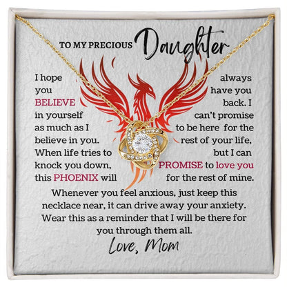 Daughter - Believe In Yourself Love Knot Necklace ShineOn Fulfillment