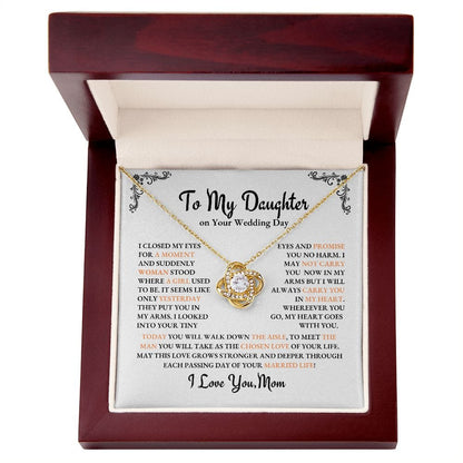Daughter-My Heart Goes With You - Love Knot Necklace ShineOn Fulfillment