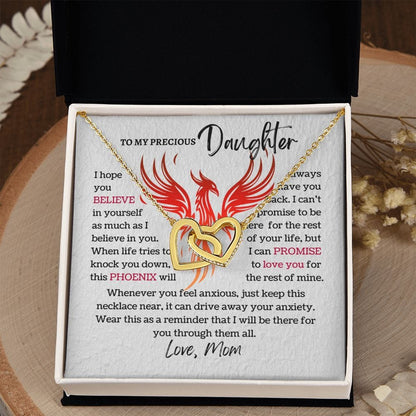 Daughter - Believe In Yourself Interlock Hearts Necklace ShineOn Fulfillment