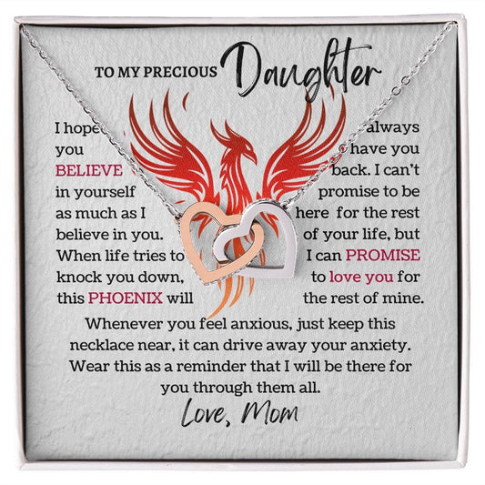 Daughter - Believe In Yourself Interlock Hearts Necklace ShineOn Fulfillment