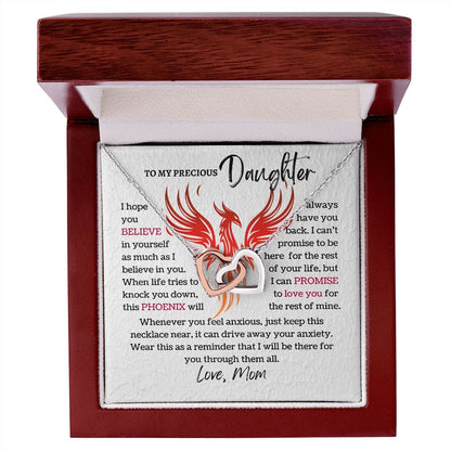 Daughter - Believe In Yourself Interlock Hearts Necklace ShineOn Fulfillment