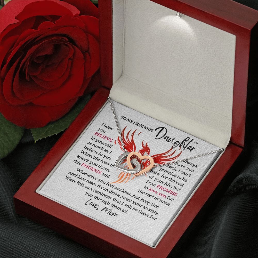 Daughter - Believe In Yourself Interlock Hearts Necklace ShineOn Fulfillment