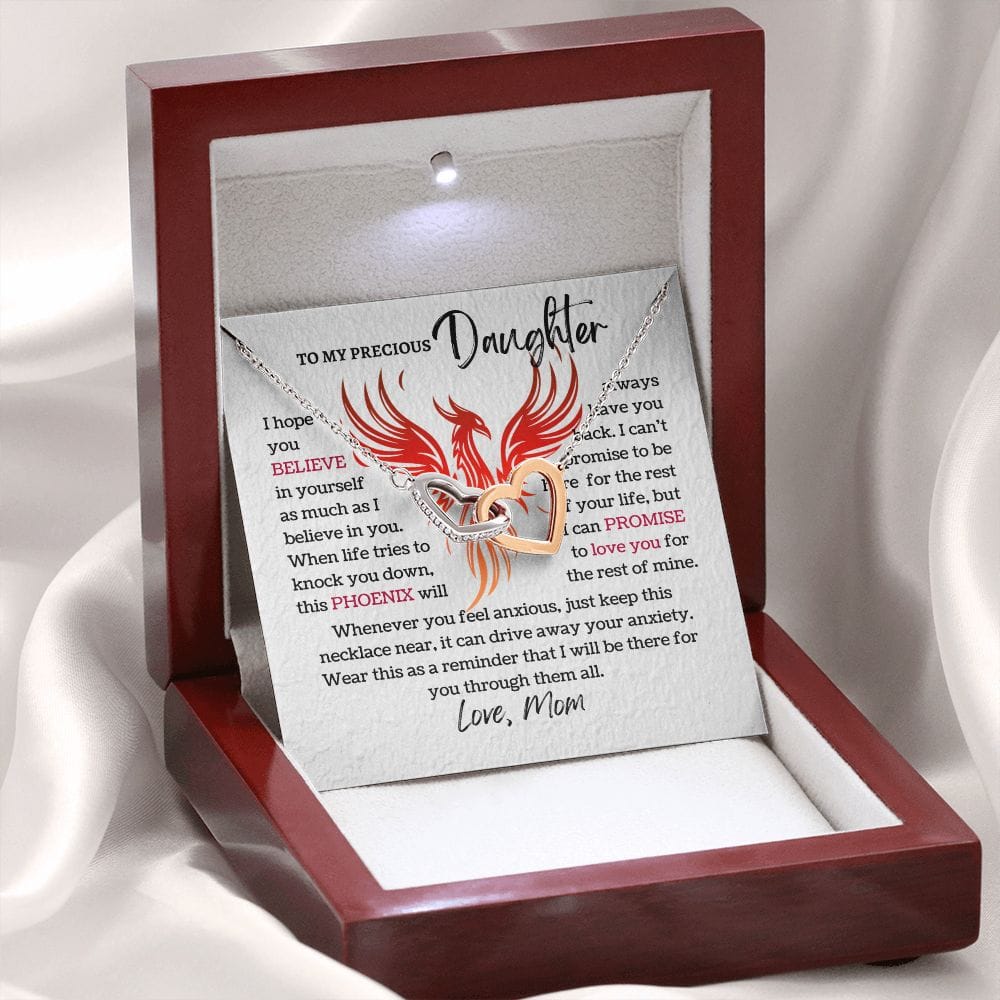 Daughter - Believe In Yourself Interlock Hearts Necklace ShineOn Fulfillment